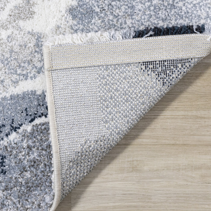 Red Barrel Studio® Mckenzie Performance Gray/Cream/Blue Rug & Reviews